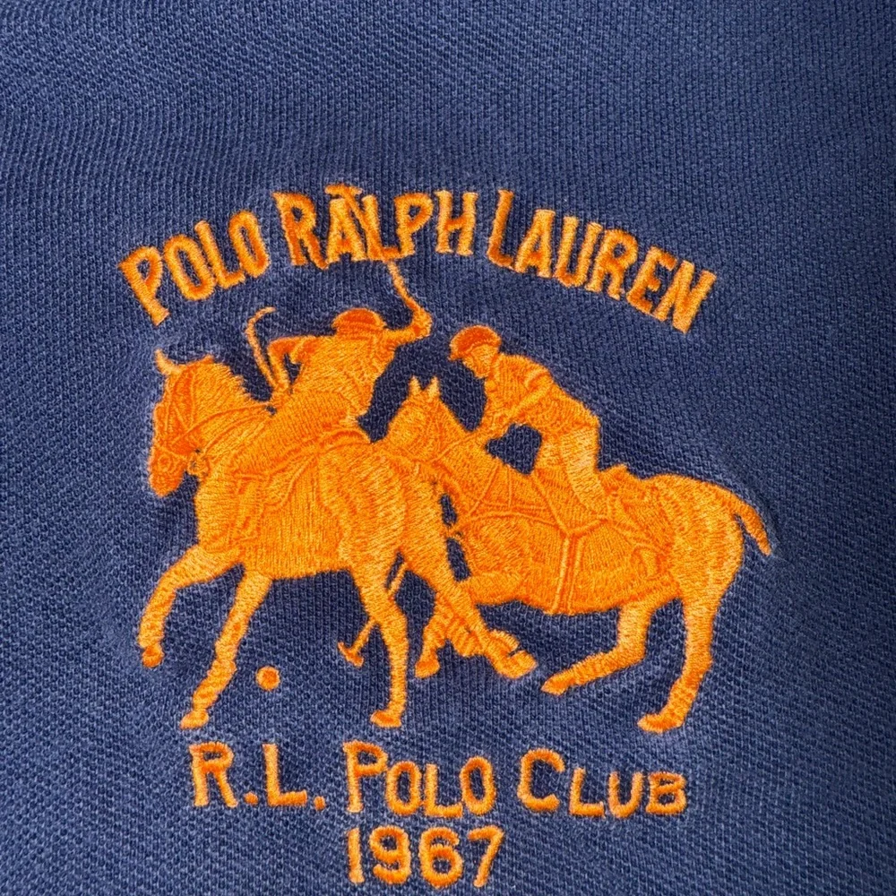 Ralph Lauren Polo Shirt Size XL Big Pony Logo Blue and Green Polo Shirt, 90s Vtg